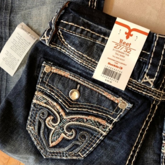 NWT WOMEN'S ROCK REVIVAL BOOT CUT JEANS SIZE 24-30 - Picture 5 of 5